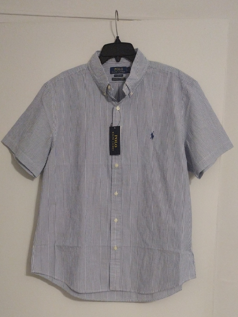 Polo by Ralph Lauren Blue & White Striped Short-Sleeve Button-Down Shirt